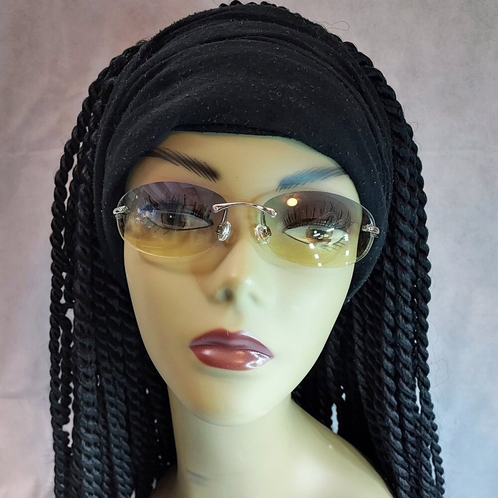 Orbit Rimless Sunglasses Classic Eye Protection UV Metal  Gradient color  lenses